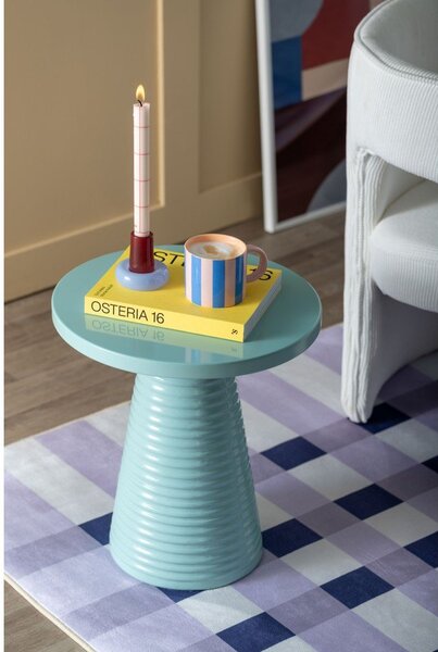 Метална кръгла странична масичка ø 40 cm Catania Ribbed – Leitmotiv