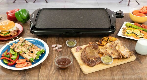 Електрическа скара с гладка плоча SOGO BBQ FEST, 48x26 см, 2000W