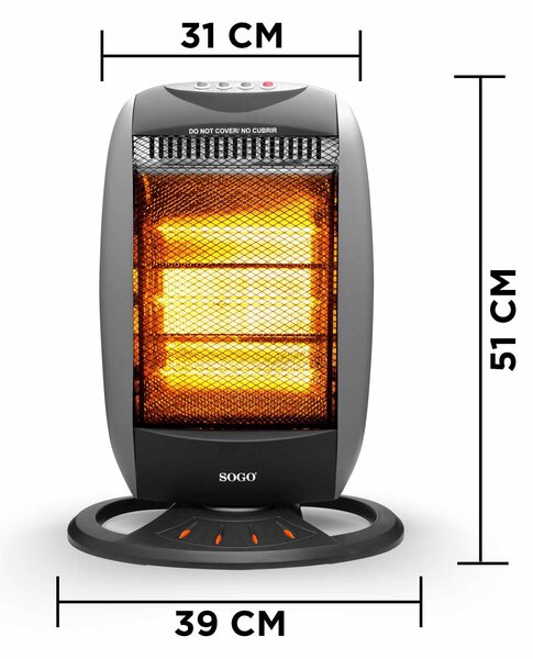 Халогенна печка SOGO, подова, 1200W