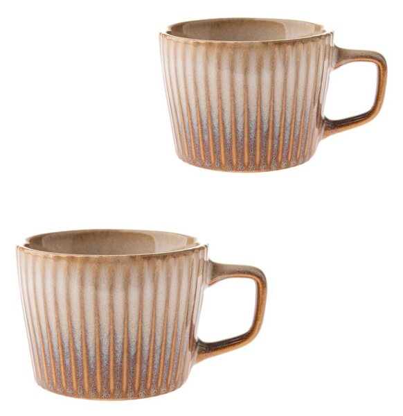 Бежови керамични чаши в комплект 2 бр. за капучино 190 ml Tone – Dakls