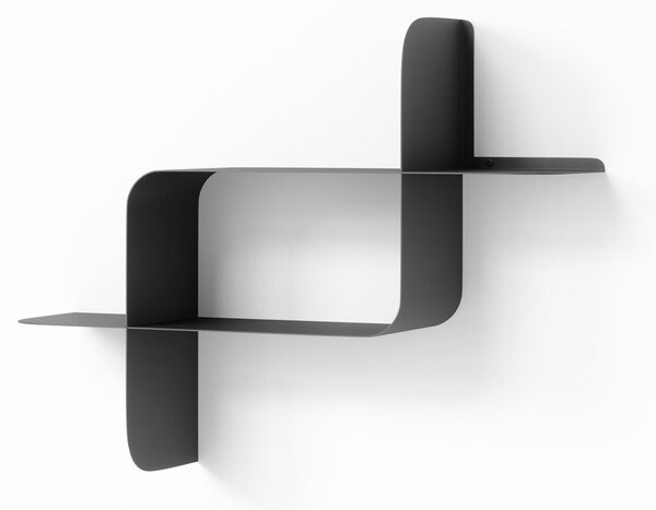 Матово черно на няколко нива стоманени стенни рафтове в комплект 2 бр. 62 cm Montage – Umbra