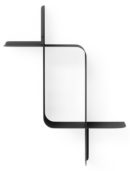Матово черно на няколко нива стоманени стенни рафтове в комплект 2 бр. 62 cm Montage – Umbra