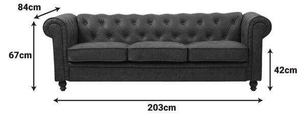 Диван Chesterfield с 2 места 203x84x67 cm