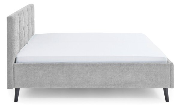 Сиво двойно легло 180x200 cm тапицирано без ламелно дъно Nova – Meise Möbel
