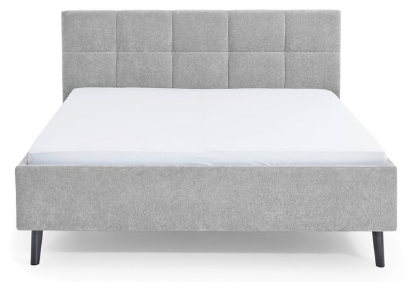 Сиво двойно легло 180x200 cm тапицирано без ламелно дъно Nova – Meise Möbel