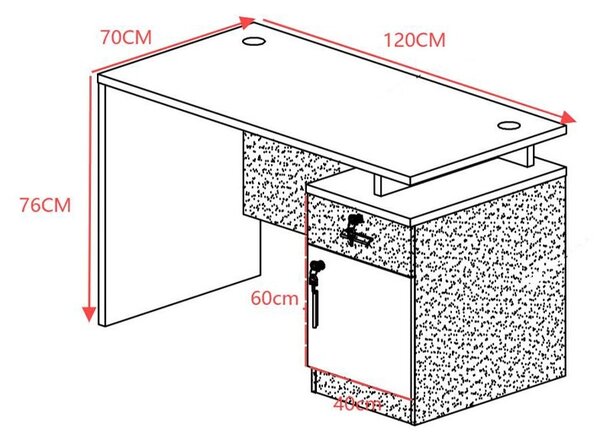 Работно бюро Oscar Nuc 120x70x76 cm
