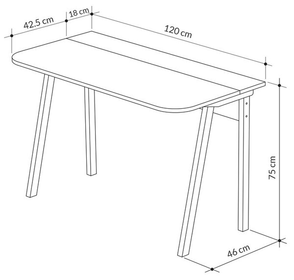 Бюро Malia White 120x60.5x75 cm