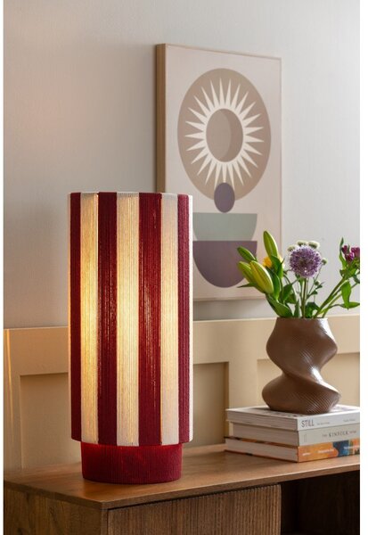 Червена/бяла въжена настолна лампа (височина 58 cm) Vienna Stripes – Leitmotiv