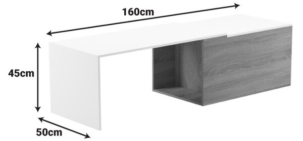 Масичка за кафе Extera Extera White 160x50x45 cm