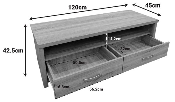 Телевизионна конзола Sonoma Podizor 120x45x42,5 cm