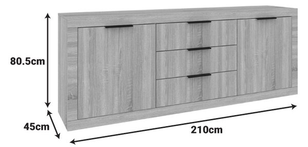 Комод Doha Sonoma 210x45x80,5 cm