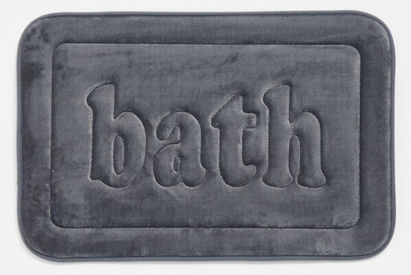 Sinsay - Постелка за баня с надпис Bath - тъмносиво
