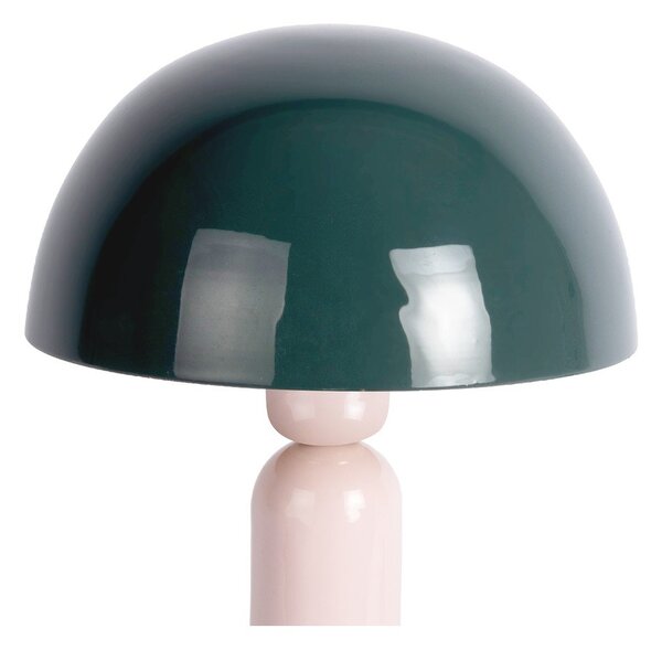 Тъмнозелена/светлорозова метална настолна лампа (височина 30 cm) Firenze round – Leitmotiv