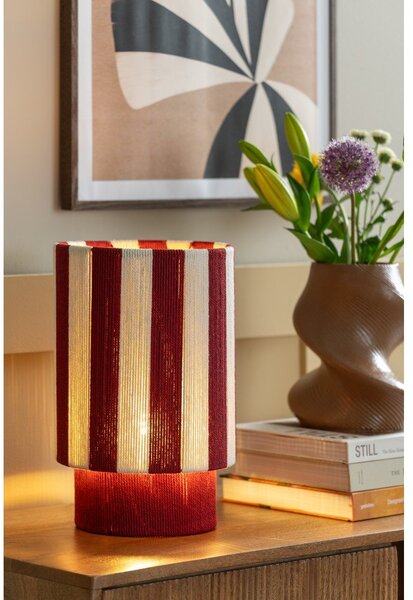 Червена/бяла въжена настолна лампа (височина 35 cm) Vienna Stripes – Leitmotiv