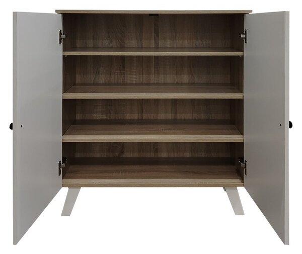 Шкаф за обувки Cathi Бял 80x34x95 см