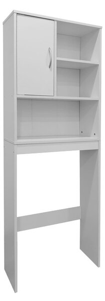 Шкаф за баня за пералня Tazien Бял 60x24x168.5 см