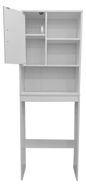 Шкаф за баня за пералня Tazien Бял 60x24x168.5 см