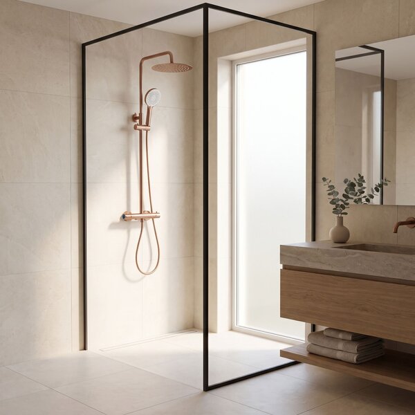 Душ система с Термостат Rea Drop Brush Copper