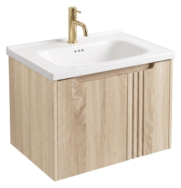 Шкаф за баня с мивка Rea Rivo DB86-60L-3 Light 60cm
