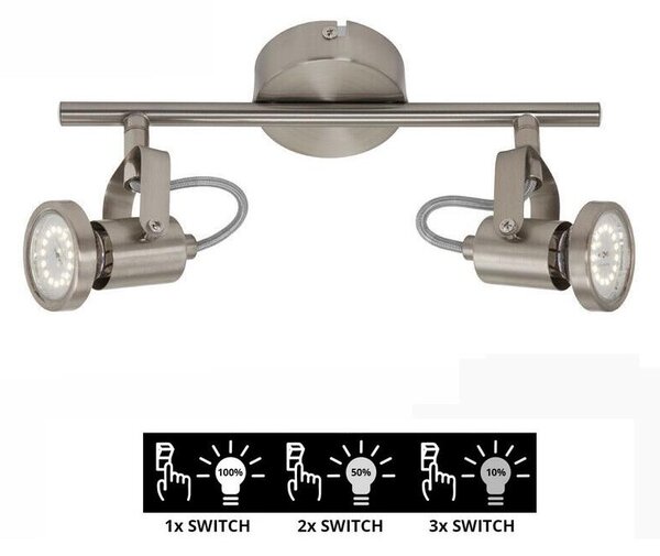 Briloner 2712-022 - LED димируема точкова светлина SEMPLICE 2xGU10 / 5W / 230V