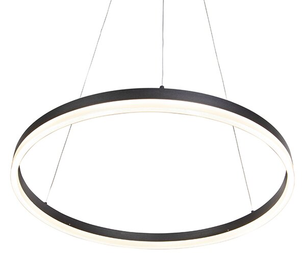 Дизайнерски висящ аплик черен 60 см с LED 3-степенно димиране - Anello