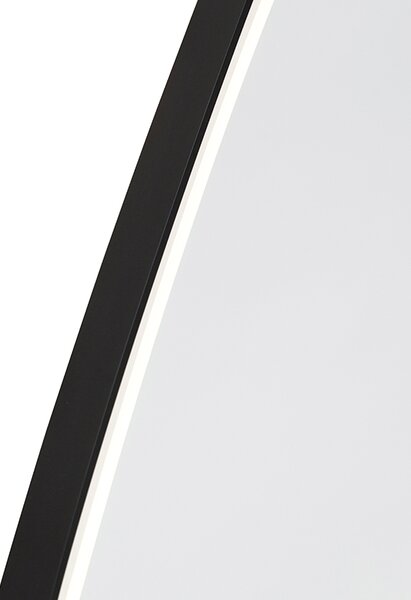 Огледало за баня черно с LED 3-степенно димиране с овално докосване - Miral