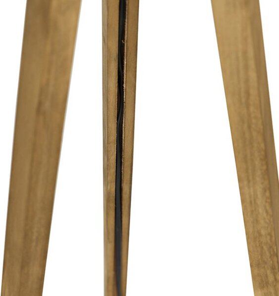 Трипод винтидж дърво с абажур павлин зелен 50 см - Tripod Classic