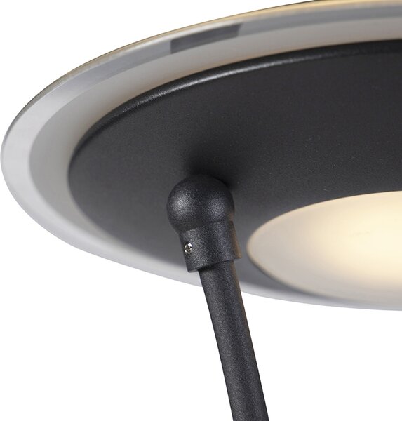 Подова лампа черна с лампа за четене с LED и USB порт - Sevilla