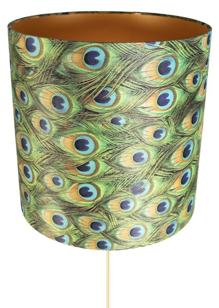 Подова лампа злато/месинг с кадифена абажур Peacock 40/40 cm - Parte