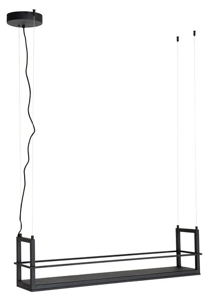 Висяща лампа черна с рафт с LED 3-степенна димируема - Cage Rack