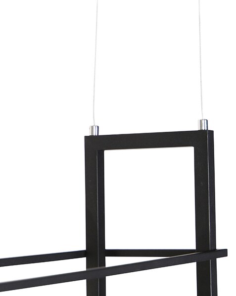 Интелигентна висяща лампа черна с дърво и рафт 4-светлина с Wi-Fi A60 - Cage Rack