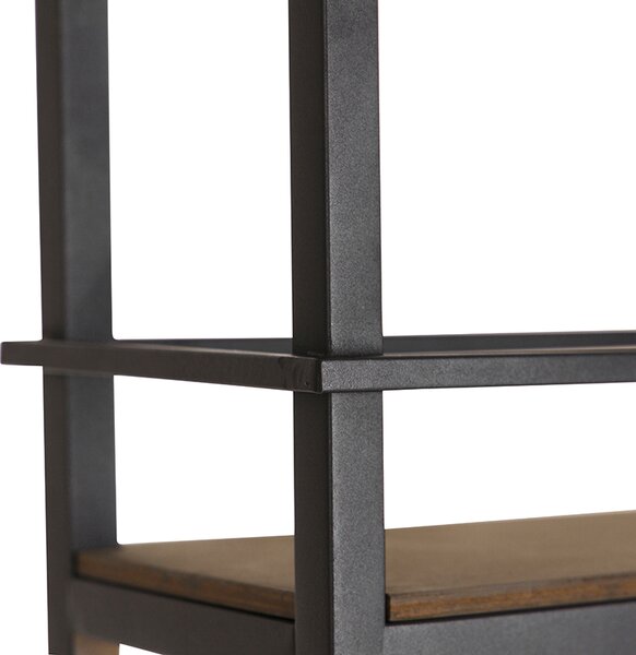 Интелигентна висяща лампа черна с дърво и рафт 4-светлина с Wi-Fi A60 - Cage Rack