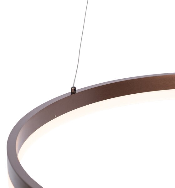 Висяща лампа тъмно бронз 60 см с LED 3-степенна димируема - Anello