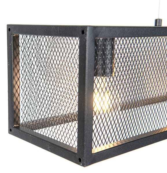 Интелигентна индустриална висяща лампа черна с 4 WiFi A60 - Cage Wire