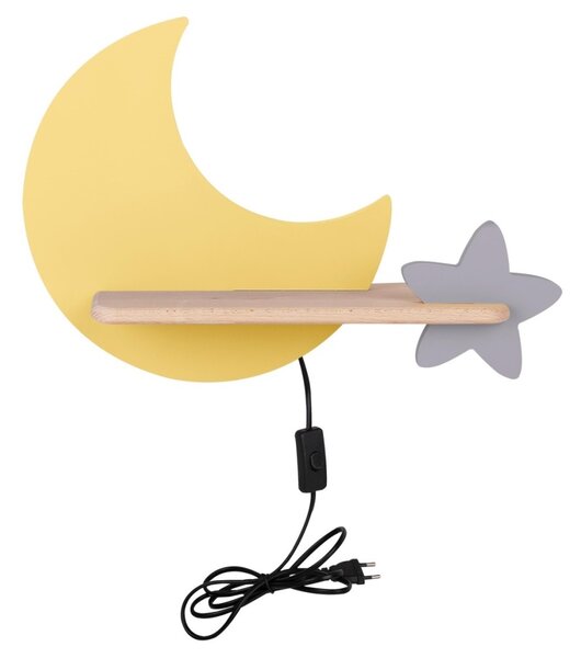 LED Детски аплик с рафт MOON LED/5W/230V