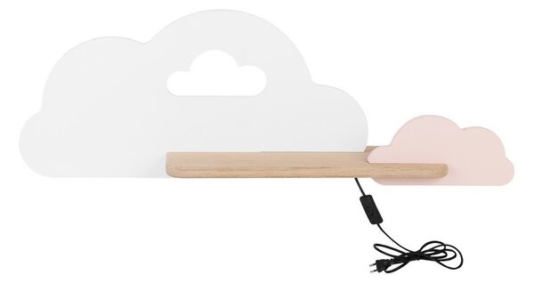 LED Детски аплик с рафт CLOUD LED/5W/230V бял/розов
