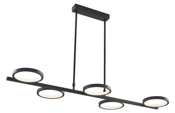 Модерна висяща лампа черна с LED 3-степенна димируема 5-светлина - Vivé