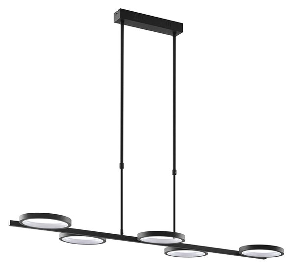Модерна висяща лампа черна с LED 3-степенна димируема 5-светлина - Vivé