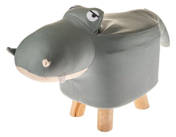 Сива детска табуретка Hippo – Dakls