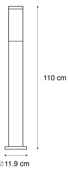 Модерна външна лампа стълб стомана 110 см IP44 - Rox