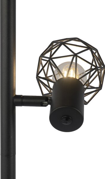 Интелигентна подова лампа черна регулируема с 3 Wi-Fi P45 - Mesh