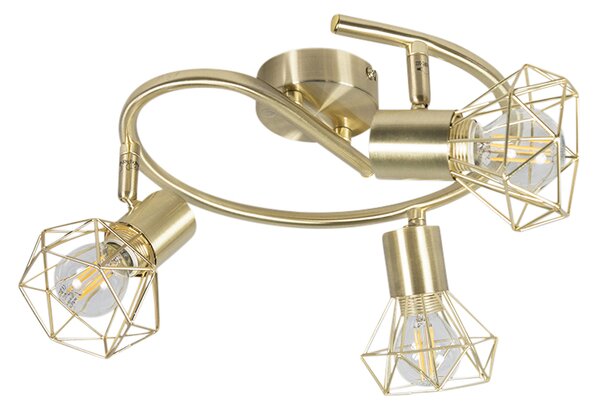 Смарт LED прожектор месингов въртящ се и накланящ се вкл. 3 Wifi P45 - Mosh