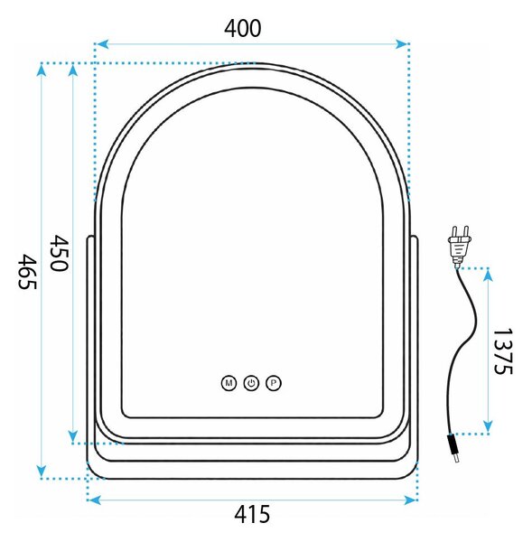 Огледало LED GLAM White 40x45cm