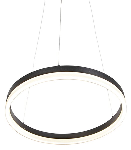 Дизайнерски висящ аплик черен 40 см с LED 3-степенно димиране - Anello