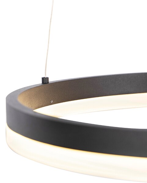 Дизайнерски висящ аплик черен 40 см с LED 3-степенно димиране - Anello