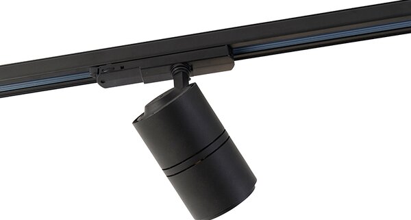 Модерен димируем 3-фазен релсов прожектор черен с LED 3000K - Ruler 38