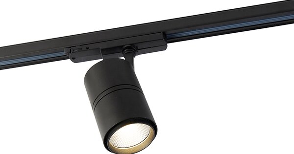 Модерен димируем 3-фазен релсов прожектор черен с LED 3000K - Ruler 38