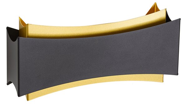 Модерна стенна лампа черна със злато - Plats