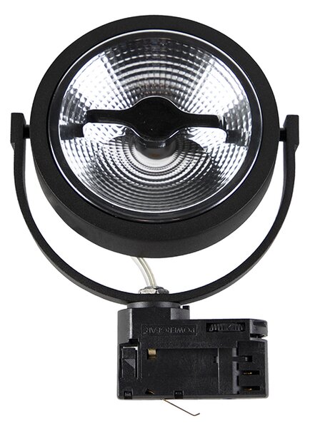 LED 3-фазен релсов прожектор черен 15W 2700K с AR111 - Expert