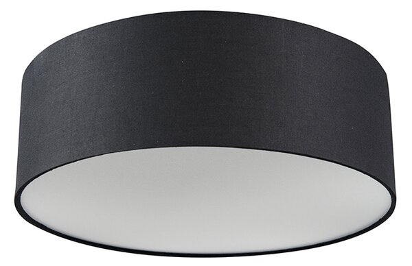Таванна лампа черна 30 см с LED - Drum LED